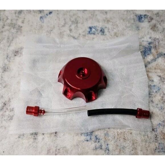 GREHUA Dirt Bike Gas Cap Cover with Vent Tube - Red NEW - Picture 1 of 3